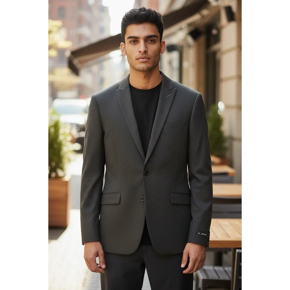 EXPRESS CHARCOAL EXTRA SLIM FLANNEL SUIT JACKET BLAZER MEN SZ 42S NWT SRP $298